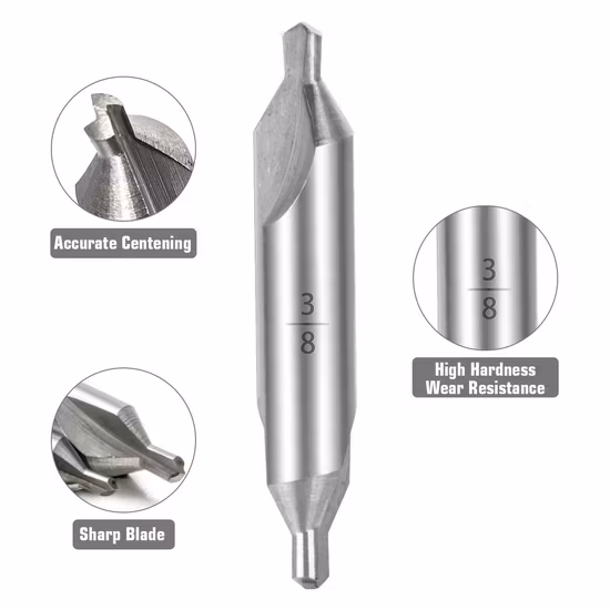 6 Stück Zentrierbohrer, HSS-Drehfräser-Zentrierbohrer, Stahl, Metall, Eisen, Alaun, Kohlenstoffstahl, Messing,